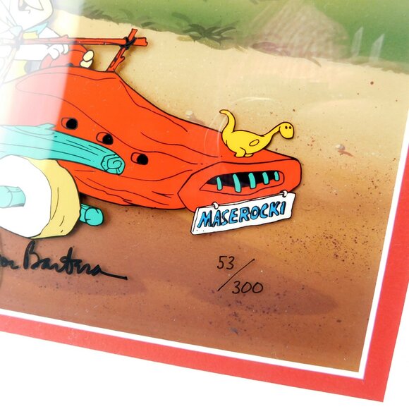 Flintstones Maserocki Signed Cel Hanna-Barbera Limited Edition Art Maserati - Picture 4 of 7